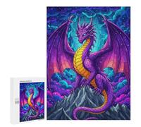 500 PCS Rompecabezas para Adolescentes Purple Dragon on Mountain Peak Rompecabezas para Adultos Juego Práctico Difícil Interacción Entre Padres E Hijos 500 PCS