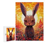 500 PCS Rompecabezas para Adolescentes Rabbit in A Fiery Garden Rompecabezas para Adolescentes Juguetes Antiestrés Vacaciones En Casa Matar El Tiempo Desafío Educativo 500 PCS