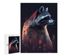 500 PCS Rompecabezas para Adolescentes Raccoon Animal Red Juegos Familiares De Rompecabezas para Adultos Que Mejoran La Memoria Ayudan A Ejercitar El Cerebro 500 PCS