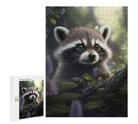 500 PCS Rompecabezas para Adolescentes Raccoon in The Forest Juegos Familiares De Rompecabezas para Adultos Que Mejoran La Memoria Ayudan A Ejercitar El Cerebro 500 PCS