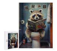 500 PCS Rompecabezas para Adolescentes Raccoon on The Toilet Rompecabezas para Adultos Juegos Relajantes Mejora La Memoria Interacción Entre Padres E Hijos 500 PCS