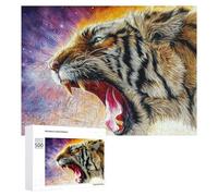 500 PCS Rompecabezas para Adolescentes Raging Tiger Digital Art Rompecabezas para Adultos Juego De Ingenio Regalos para Mujeres Cumpleaños Y Navidad 500 PCS