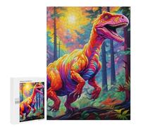 500 PCS Rompecabezas para Adolescentes Rainbow Dinosaur in Fantasy Forest Rompecabezas para Adultos Juego Familiar Análisis Y Lógica Regalos para Reducir El Estrés 500 PCS