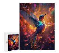 500 PCS Rompecabezas para Adolescentes Rainbow Hummingbird in Flames Rompecabezas para Adultos Juguetes Antiestrés Desafío Difícil Cumpleaños
