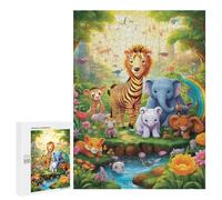 500 PCS Rompecabezas para Adolescentes Rainbow Jungle Friends Rompecabezas para Adultos Juego Práctico Desafío Difícil Cumpleaños Y Navidad 500 PCS