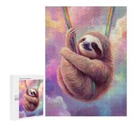500 PCS Rompecabezas para Adolescentes Rainbow Sloth Rompecabezas para Adultos Juegos Familiares Desafío Difícil Ayuda A Ejercitar El Cerebro 500 PCS