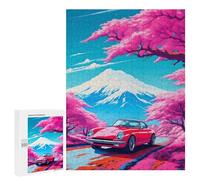 500 PCS Rompecabezas para Adolescentes Red Cars in Cherry Blossom Rompecabezas para Adultos Juegos Familiares Mejora La Memoria Regalos para Amigos Y Familiares 500 PCS
