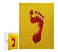 500 PCS Rompecabezas para Adolescentes Red Footprint on Yellow Textured Background Rompecabezas para Adultos Juegos Familiares Desafío Difícil Ayuda A Ejercitar El Cerebro 500 PCS
