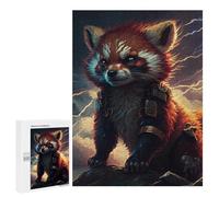 500 PCS Rompecabezas para Adolescentes Red Panda Warrior Epic Fantasy Artwork Rompecabezas para Adultos, Decoración De Pared, Corte De Precisión, Cumpleaños