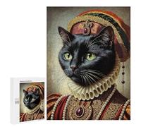500 PCS Rompecabezas para Adolescentes Regal Black Cat Portrait Rompecabezas para Adultos Juego Práctico Difícil Interacción Entre Padres E Hijos 500 PCS