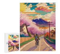 500 PCS Rompecabezas para Adolescentes Ride A Bicycle Village Rompecabezas para Adultos Juegos Relajantes Mejora La Memoria Interacción Entre Padres E Hijos 500 PCS