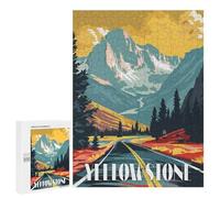 500 PCS Rompecabezas para Adolescentes Road to Yellowstone Rompecabezas para Adultos Juegos De Relajación Decoración De Pared Ayuda A Ejercitar El Cerebro 500 PCS