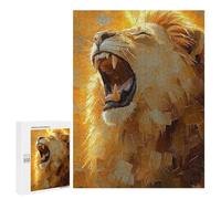 500 PCS Rompecabezas para Adolescentes Roaring Lion Power - Bold Impasto Textured Painting Rompecabezas para Adultos Juego Práctico Difícil Interacción Entre Padres E Hijos 500 PCS