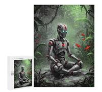 500 PCS Rompecabezas para Adolescentes Robot in Meditation in The Jungle Rompecabezas para Adultos Juegos Familiares Mejora La Memoria Regalos para Amigos Y Familiares 500 PCS