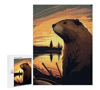 500 PCS Rompecabezas para Adolescentes Rompecabezas Beaver Sunset Rompecabezas para Adultos Juegos Relajantes Mejoran La Memoria para Cumpleaños, Navidad 500 PCS