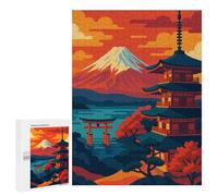 500 PCS Rompecabezas para Adolescentes Rompecabezas Japanese Landscape with Pagoda and Mountain Rompecabezas para Adultos Juegos Relajantes Mejoran La Memoria para Cumpleaños, Navidad 500 PCS