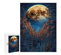 500 PCS Rompecabezas para Adolescentes Santas Flight Through Forest Rompecabezas para Adultos Juguetes Antiestrés Desafío Difícil Cumpleaños