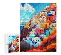 500 PCS Rompecabezas para Adolescentes Santorini Art Rompecabezas para Adultos Juegos Relajantes Mejora La Memoria Interacción Entre Padres E Hijos 500 PCS