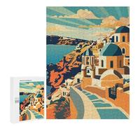 500 PCS Rompecabezas para Adolescentes Santorini Sunset Rompecabezas Juegos Relajantes Desafío Difícil Desafiante De Completar 500 PCS