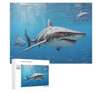 500 PCS Rompecabezas para Adolescentes Sharks Swimming in Blue Ocean -1 Rompecabezas para Adultos Juegos Familiares Regalo De Cumpleaños Diversión En Casa Actividades, 500 PCS