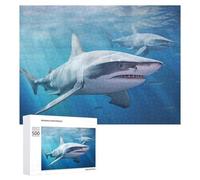 500 PCS Rompecabezas para Adolescentes Sharks Swimming in Blue Water Rompecabezas para Adultos Juego Práctico Desafío Difícil Cumpleaños Y Navidad 500 PCS