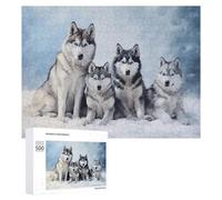 500 PCS Rompecabezas para Adolescentes Siberian Husky Pack Rompecabezas para Adultos Juego Práctico Montaje De Patrones Cumpleaños Y Navidad 500 PCS