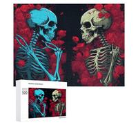 500 PCS Rompecabezas para Adolescentes Skulls in Love A Romantic Skeleton Artwork Rompecabezas para Adultos Juegos Familiares Regalo De Cumpleaños Diversión En Casa Actividades, 500 PCS