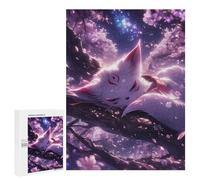 500 PCS Rompecabezas para Adolescentes Sleeping Kitsune in Cherry Blossoms Rompecabezas Juegos Relajantes Desafío Difícil Desafiante De Completar 500 PCS