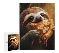 500 PCS Rompecabezas para Adolescentes Sloth Eating Pepperoni Salami Pizza Rompecabezas para Adultos Juegos Relajantes Que Mejoran La Memoria Actividades Divertidas En Casa 500 PCS