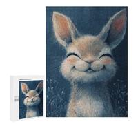 500 PCS Rompecabezas para Adolescentes Smiling Bunny Illustration -2 Rompecabezas para Adultos Desafío Difícil Actividades Divertidas En Casa Gran Regalo para Jugar 500 PCS