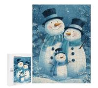 500 PCS Rompecabezas para Adolescentes Snowman Family Winter Scene Rompecabezas Juegos Relajantes Pero Divertidos Y Humorísticos Cumpleaños Y Navidad 500 PCS
