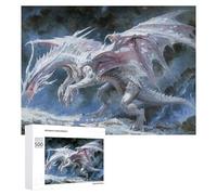 500 PCS Rompecabezas para Adolescentes Snowy Mountain Dragon Artwork Rompecabezas para Adultos Juego Práctico Desafío Difícil Cumpleaños Y Navidad 500 PCS