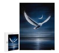 500 PCS Rompecabezas para Adolescentes Snowy Owl Guardian of The Crescent Sky Rompecabezas para Adultos Juego Práctico Difícil Interacción Entre Padres E Hijos 500 PCS