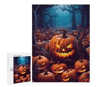 500 PCS Rompecabezas para Adolescentes Spooky Jack-o-Lanterns Rompecabezas Juegos Relajantes Desafío Difícil Desafiante De Completar 500 PCS