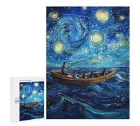 500 PCS Rompecabezas para Adolescentes Starry Night Fishing Rompecabezas para Adultos Juegos Familiares Desafío Difícil Ayuda A Ejercitar El Cerebro 500 PCS
