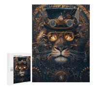 500 PCS Rompecabezas para Adolescentes Steampunk Animal Lion Rompecabezas para Adultos Juguetes Antiestrés Desafío Difícil Cumpleaños