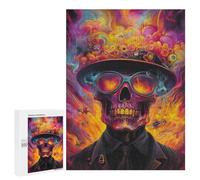 500 PCS Rompecabezas para Adolescentes Steampunk Skull Art Print Rompecabezas para Adultos Análisis Y Lógica Cada Pieza Es Única - Juegos De Ingenio para La Familia 500 PCS