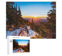 500 PCS Rompecabezas para Adolescentes Sunset Over Snow-Covered Forest Rompecabezas para Adultos Juguetes Antiestrés Regalo De Cumpleaños Regalo De Cumpleaños, Regalos, 500 PCS