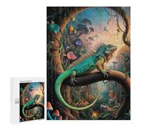 500 PCS Rompecabezas para Adolescentes Surreal Iguana Safari Rompecabezas para Adultos Juego Práctico Difícil Interacción Entre Padres E Hijos 500 PCS