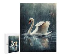 500 PCS Rompecabezas para Adolescentes Swan in The Rain Rompecabezas para Adultos Juegos Familiares Mejora La Memoria Regalos para Amigos Y Familiares 500 PCS