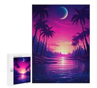 500 PCS Rompecabezas para Adolescentes Synthwave Sunset Sway Rompecabezas para Adultos Juegos Relajantes Mejora La Memoria Interacción Entre Padres E Hijos 500 PCS