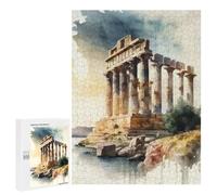 500 PCS Rompecabezas para Adolescentes Temple of Poseidon Sounion Juegos Familiares De Rompecabezas para Adultos Que Mejoran La Memoria Ayudan A Ejercitar El Cerebro 500 PCS