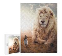 500 PCS Rompecabezas para Adolescentes The Huge White Lion Rompecabezas para Adultos Juegos Familiares Mejora La Memoria Regalos para Amigos Y Familiares 500 PCS