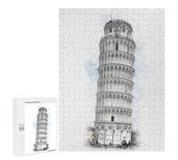 500 PCS Rompecabezas para Adolescentes The Leaning Tower of Pisa Rompecabezas para Adultos Juguetes Antiestrés Desafío Difícil Cumpleaños