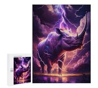 500 PCS Rompecabezas para Adolescentes Thundering Rhino Storm Rompecabezas para Adolescentes para Aliviar El Estrés. Cada Pieza Es Única Toda La Familia.