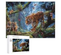 500 PCS Rompecabezas para Adolescentes Tiger Family in The Tropical Rainforest Rompecabezas para Adultos Juguetes Antiestrés Regalo De Cumpleaños Regalo De Cumpleaños, Regalos, 500 PCS