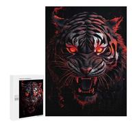 500 PCS Rompecabezas para Adolescentes Tiger Red and Black Animal Rompecabezas para Adolescentes Juegos Divertidos Análisis Y Lógica Cumpleaños 500 PCS
