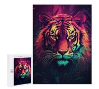 500 PCS Rompecabezas para Adolescentes Tiger Synthwave Juegos Familiares De Rompecabezas para Adultos Que Mejoran La Memoria Ayudan A Ejercitar El Cerebro 500 PCS