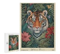 500 PCS Rompecabezas para Adolescentes Tiger William Morris Floral Rompecabezas para Adultos Juego Práctico Ensamblaje De Patrones Cumpleaños Y Navidad 500 PCS