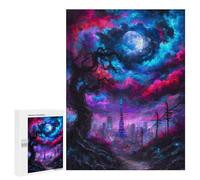 500 PCS Rompecabezas para Adolescentes Tokyo Tower Under A Cosmic Sky Rompecabezas para Adultos Juego Práctico Difícil Interacción Entre Padres E Hijos 500 PCS